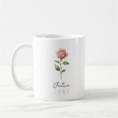 Juni Geburtsmonat Blume mit/Name - Rose Kaffeetasse (Links)