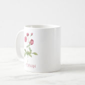 Juni Geburtsmonat Blume Rosa Rote Rosen Kaffeetasse (Vorderseite Links)