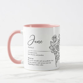 Juni Geburtsmonat Blume Rose Minimalistisch Tasse