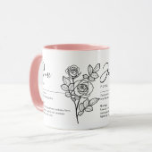 Juni Geburtsmonat Blume Rose Minimalistisch Tasse (Vorderseite Links)