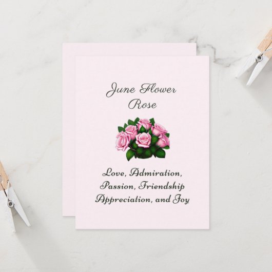 Juni Geburtsmonat Blume Rose Zeitlose Bläschen (Vorderseite/Rückseite Beispiel)