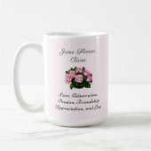 Juni Geburtsmonat Blume Rose Zeitlose Bläschen Kaffeetasse (Links)