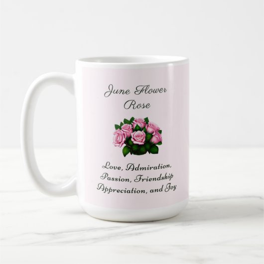 Juni Geburtsmonat Blume Rose Zeitlose Bläschen Kaffeetasse (Links)