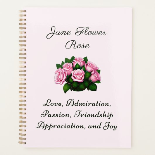 Juni Geburtsmonat Blume Rose Zeitlose Bläschen Planer (Vorderseite)