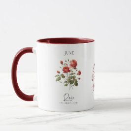 Juni Geburtsmonat Blume Rote Rose Geburtstagsgesch Tasse