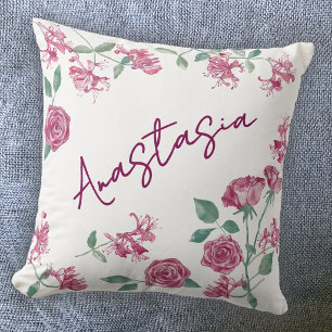 Juni-Geburtsmonat Geißblatt-Rose Personalisiert Kissen