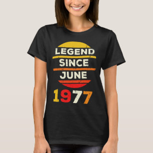 Juni Geburtstag 1977 Vintag Sunset Legend Seit 197 T-Shirt