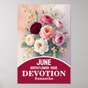 Juni Geburtstag Blume Christliche Mauer Kunst Poster