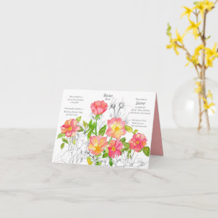 Juni Geburtstag Geißblatt Rose Geburtstagsblume Le Karte