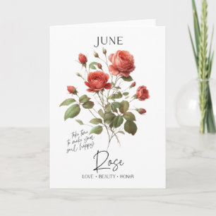 Juni Geburtstag Monat Blume Rose Karte