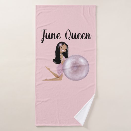 Juni Geburtstagskarte Juni Königin Badehandtuch (Badehandtuch)