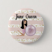 Juni Geburtstagskarte Juni Königin Button (Vorderseite)