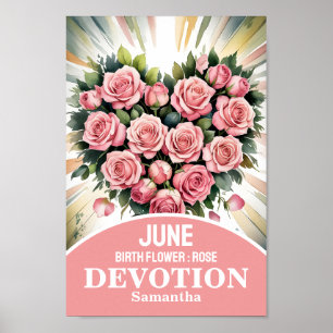 Juni Geburtstagsmonatsblume christliche Kinderzimm Poster