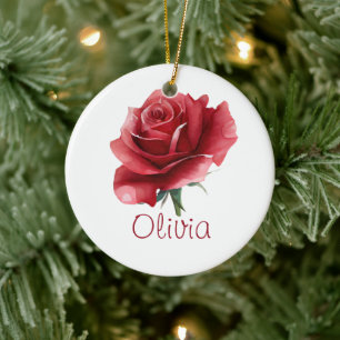 JUNI-Geburtstagsrose Blumen Rote Florale Kinderzim Keramik Ornament