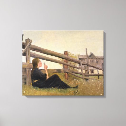 Juni. Girl Blowd Dandelion Seeds, 1899 Leinwanddruck (Vorderseite)