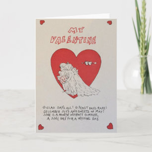 Juni-Hochzeit mit der Vintagen Valentinskarte Feiertagskarte