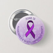 Juni ist Alzheimer und Brain Awareness Month Button (Vorne & Hinten)