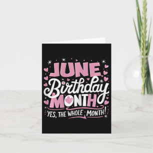 Juni ist mein Geburtstag Ja, der ganze Monat rosa Karte