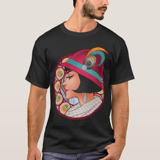 Juni-Reise 'Art Nouveau June' T-Shirt (Vorderseite)