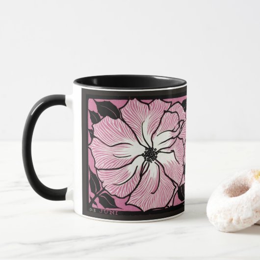Juni Rose Jugendstil-Tasse Tasse (Mit Donut)