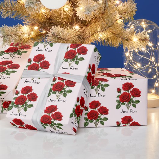 Juni-Rosen-Blumen Geschenkpapier (Feiertage)