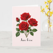 Juni-Rosen-Blumen-Grußkarte Karte (Gelbe Blume)