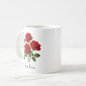 Juni-Rosen-Blumen Kaffeetasse (Vorderseite Links)