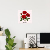 Juni-Rosen-Blumen Poster (Heimbüro)