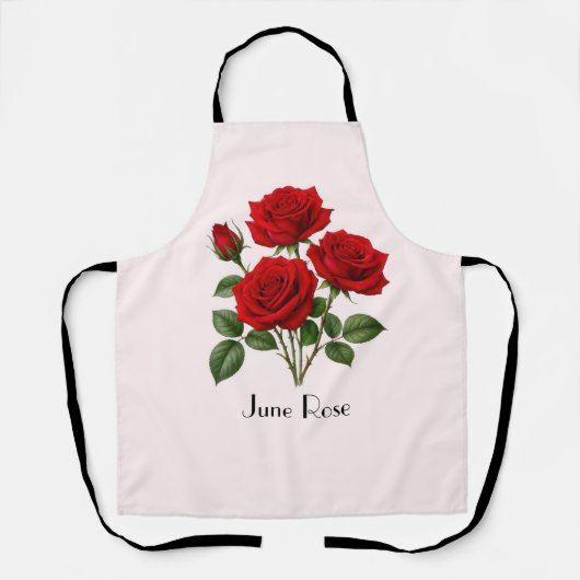 Juni-Rosen-Blumen Schürze (Vorderseite)