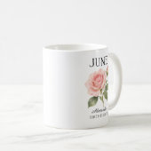 Juni-Rosen-Geburtsblume Kaffeetasse (VorderseiteRechts)