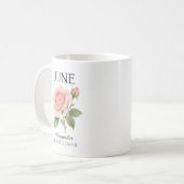 Juni-Rosen-Geburtsblume Kaffeetasse (Vorderseite Links)