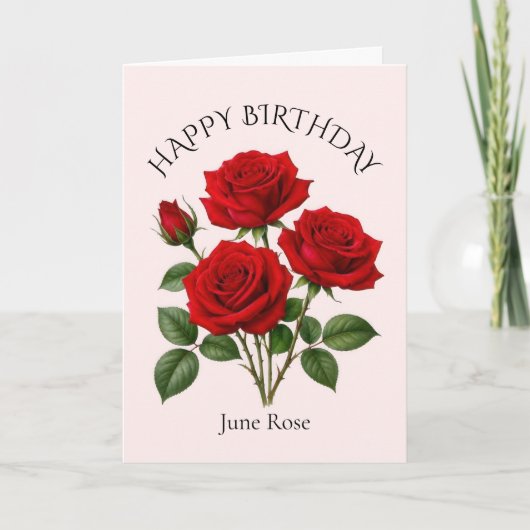 Juni-Rosen-Geburtstag Karte (Vorderseite)