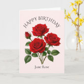 Juni-Rosen-Geburtstag Karte (Gelbe Blume)