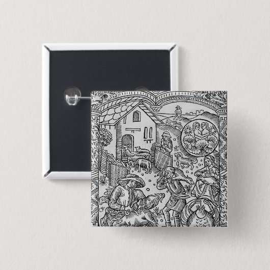 Juni, Schafscheren, Zwillinge Button (Vorne & Hinten)