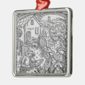 Juni, Schafscheren, Zwillinge Ornament Aus Metall (Links)