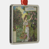 Juni Silbernes Ornament (Rechts)