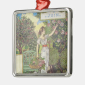 Juni Silbernes Ornament (Links)