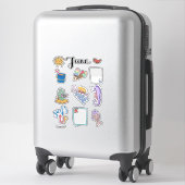 Juni-Stickerbogen – Sommerstart Aufkleber (Koffer)
