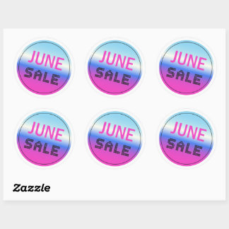 Juni-Verkaufs- Gradienten-Holografie-Sticker-Set Runder Aufkleber