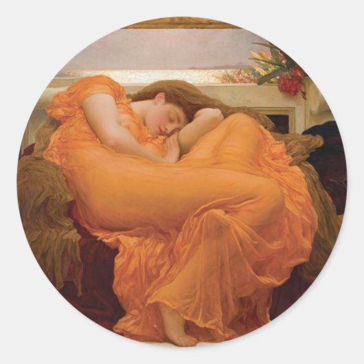 Juni von Frederic Leighton Runder Aufkleber (Vorderseite)