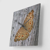 Junio Panther Butterfly Quadratische Wanduhr (Winkel)