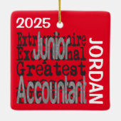 Junior Accountant Extraordinaire CUSTOM Keramikornament (Rückseite)