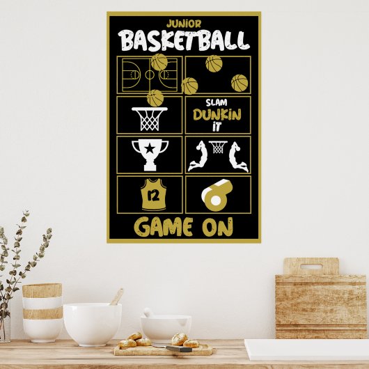 Junior Basketball Spieler Poster (Küche)