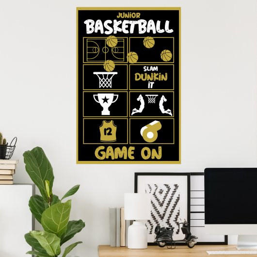 Junior Basketball Spieler Poster (Heimbüro)