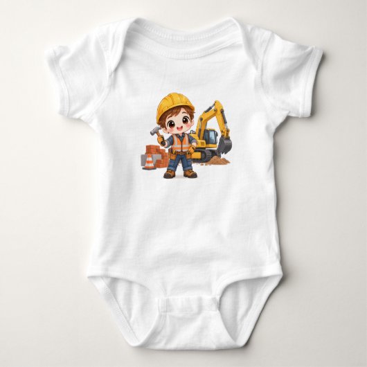 Junior-Bauarbeiter Baby Strampler (Vorderseite)