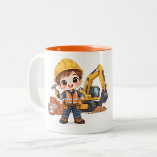 Junior-Baustellen-Team Zweifarbige Tasse