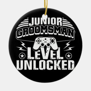 Junior Brautführer Gaming Videospieler Hochzeit  Keramik Ornament