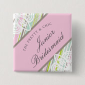 JUNIOR-BRAUTJUNGFER SÜSS GESTREIFT-CHIC HOCHZEIT BUTTON (Vorderseite)