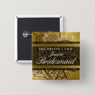 JUNIOR BRAUTJUNGFRAU Boho Spiralen Gold Hochzeitsk Button