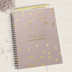 Junior Bridesmaid Blush Gold Brautparty Notebook Notizblock